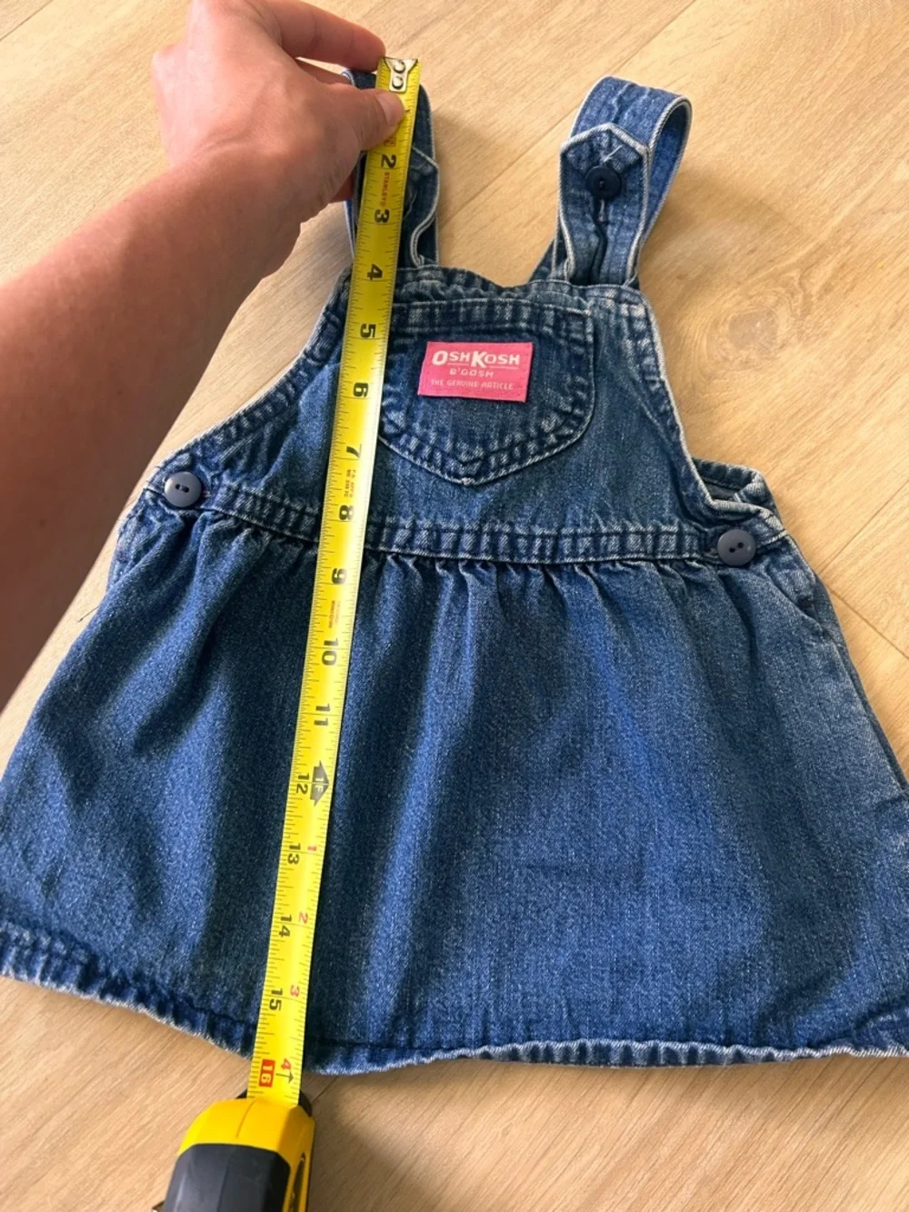 Vintage size 24m OshKosh B'gosh Denim Overall Dress for Kids - Blue